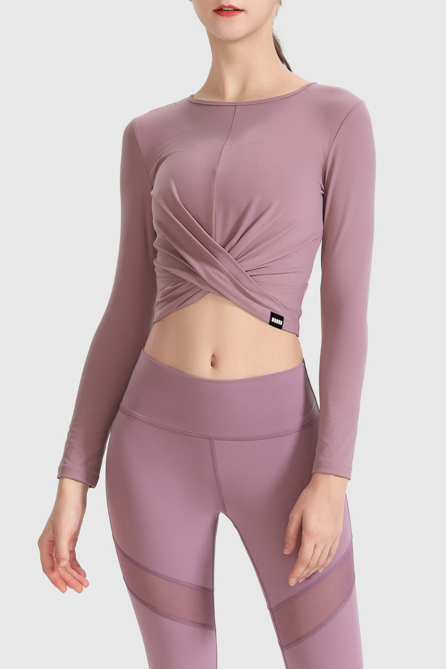 Twist Hem Long Sleeve Crop Top