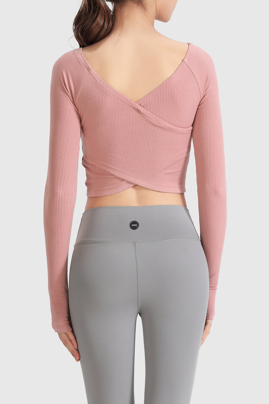Cross Over Long Sleeve Crop Top