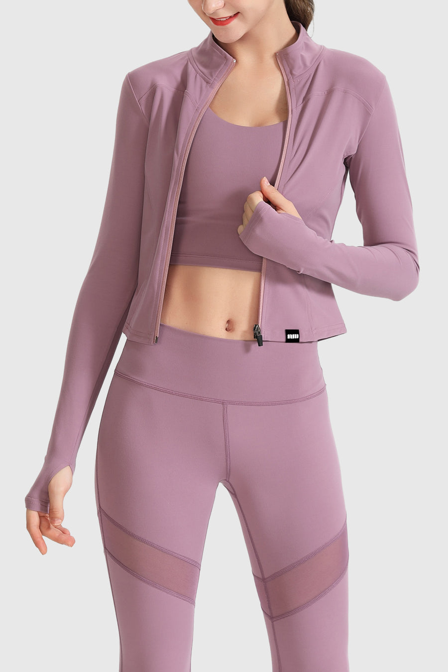 Lightweight Zip-Up Cropped Sweat Jacket