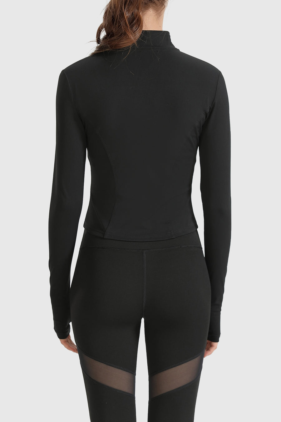 Lightweight Zip-Up Cropped Sweat Jacket