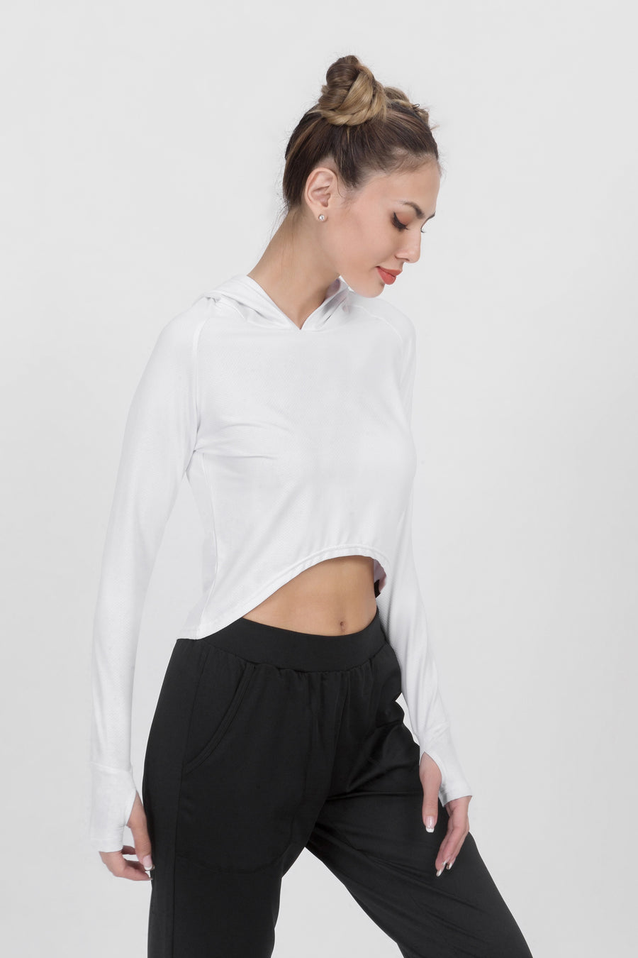 Loose Fit Cropped Workout Hoodie