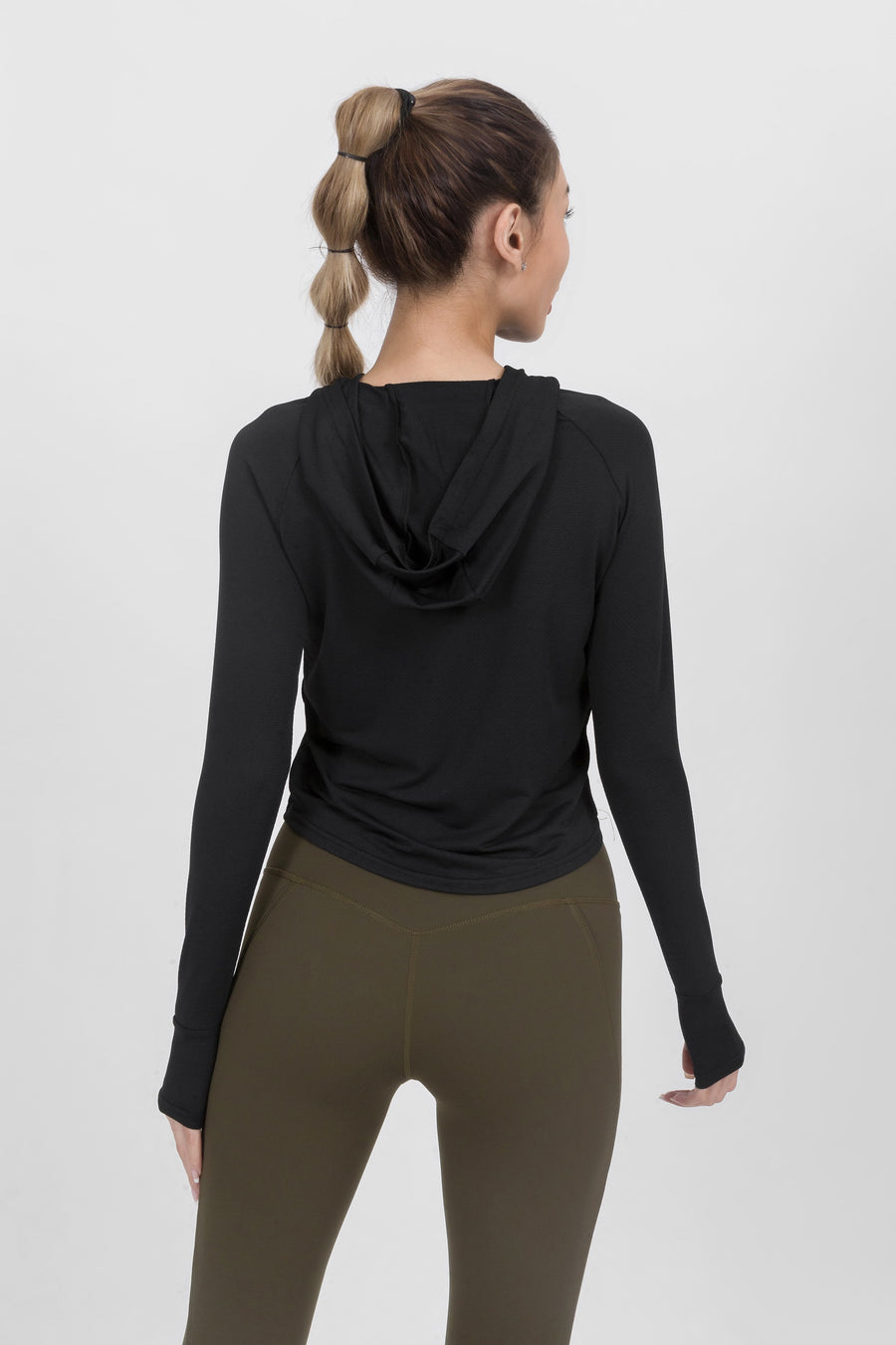 Loose Fit Cropped Workout Hoodie