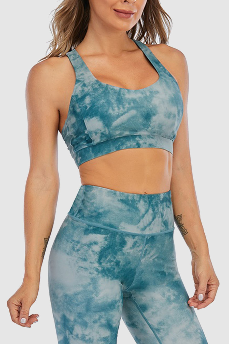 Oasis Green Racerback Sport Bra