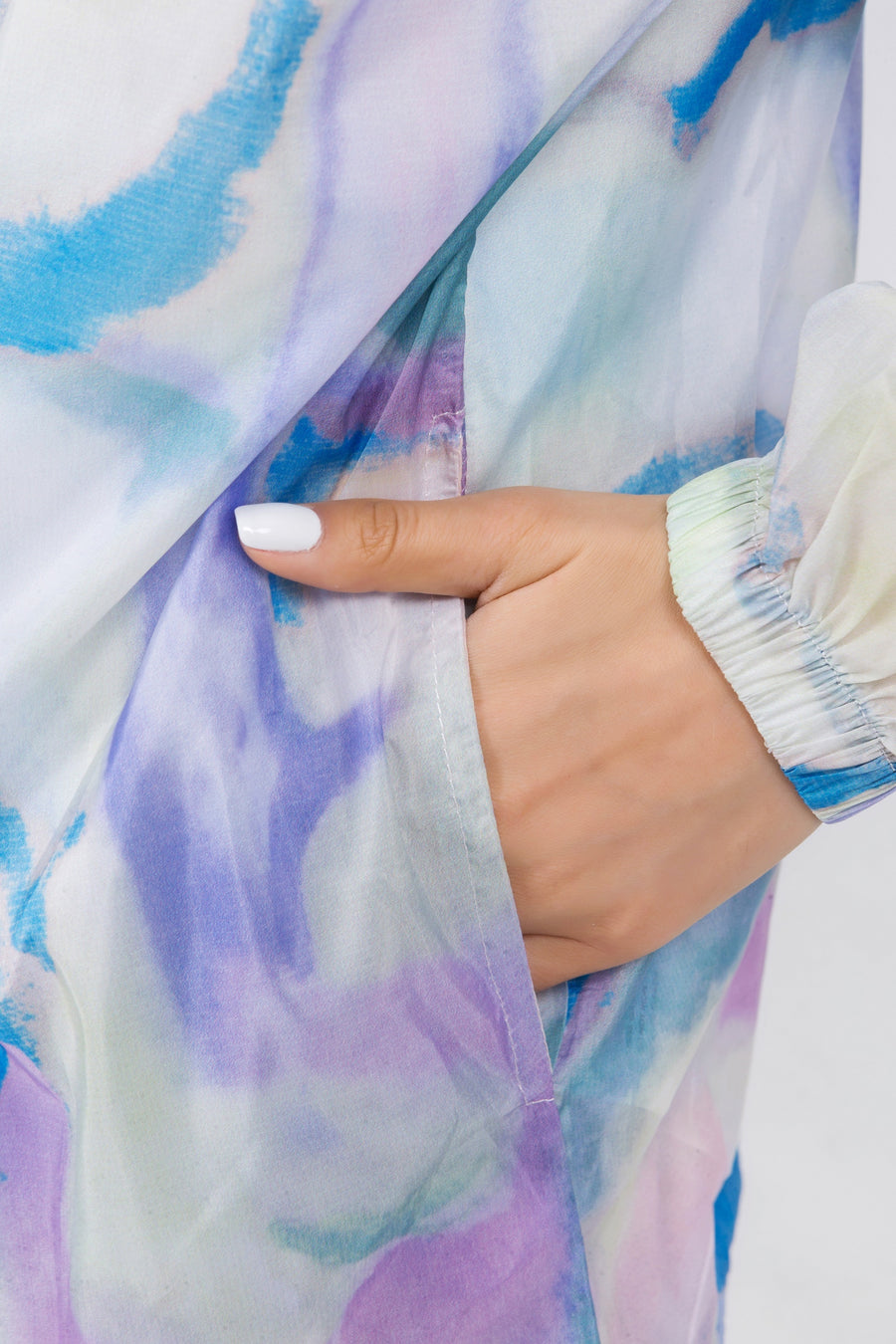 Hooded Cloud Print Windbreaker Jacket