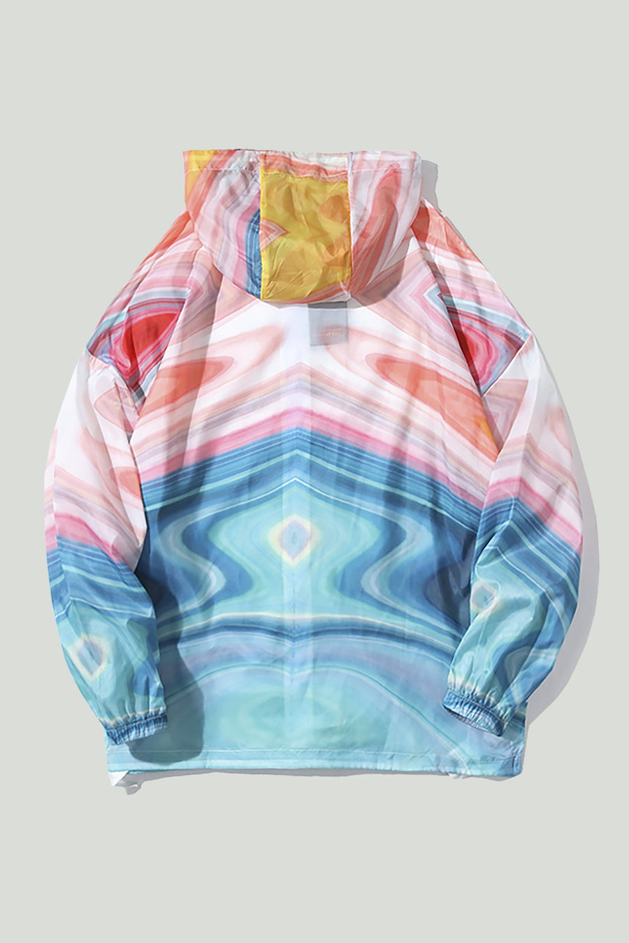 Hooded Swirl Print Windbreaker Jacket