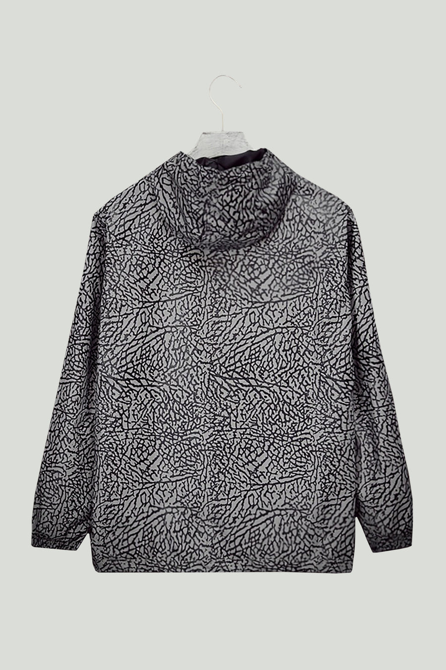 Hooded Crackled Print Windbreaker Jacket